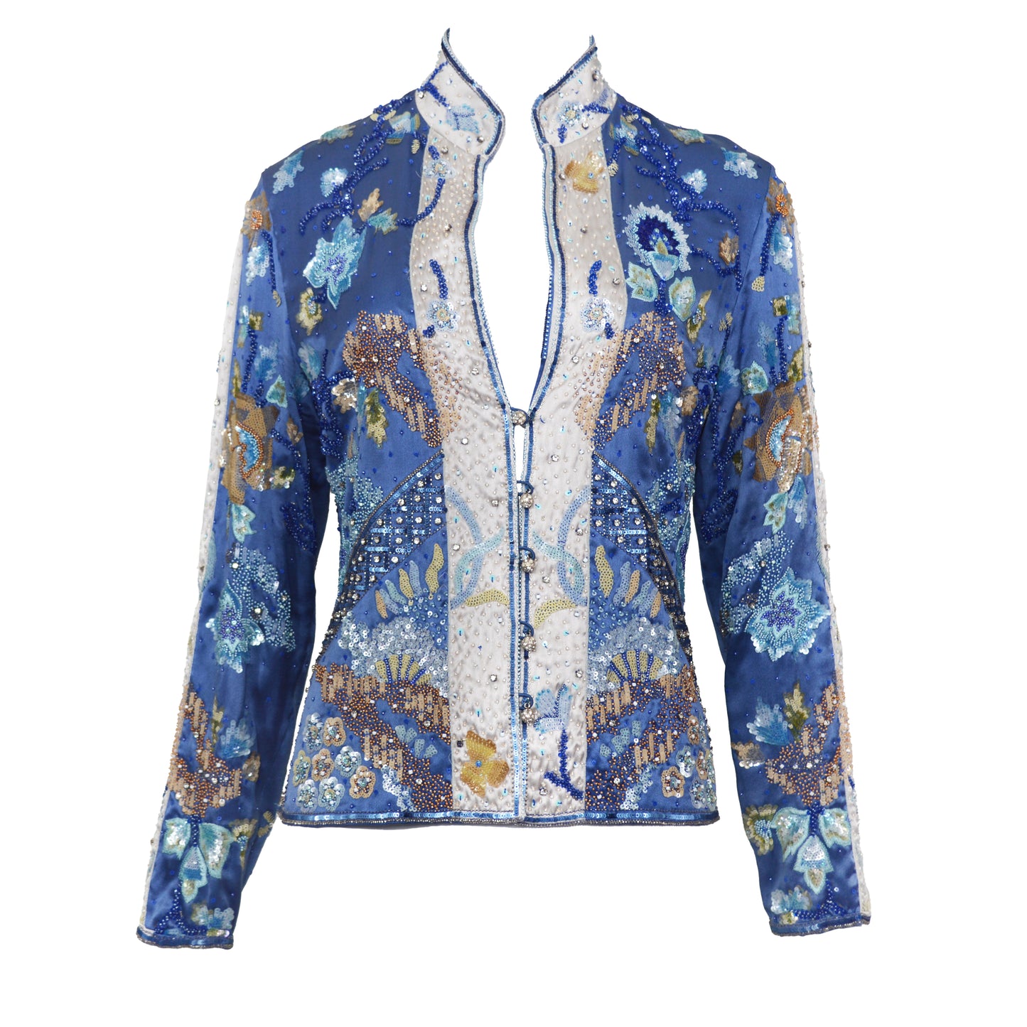 Valentino SS 2006 Floral Embellished Silk Blouse