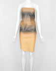 Trussardi Gradient Leather Strapless Dress