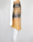 Trussardi Gradient Leather Strapless Dress