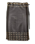 Prada FW 2005 Leather Skirt with Grommets