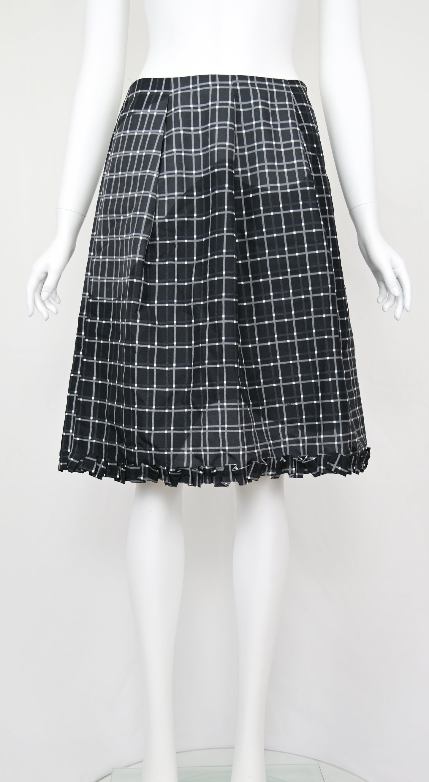 Prada SS 1999 Gradient Checked Silk Skirt