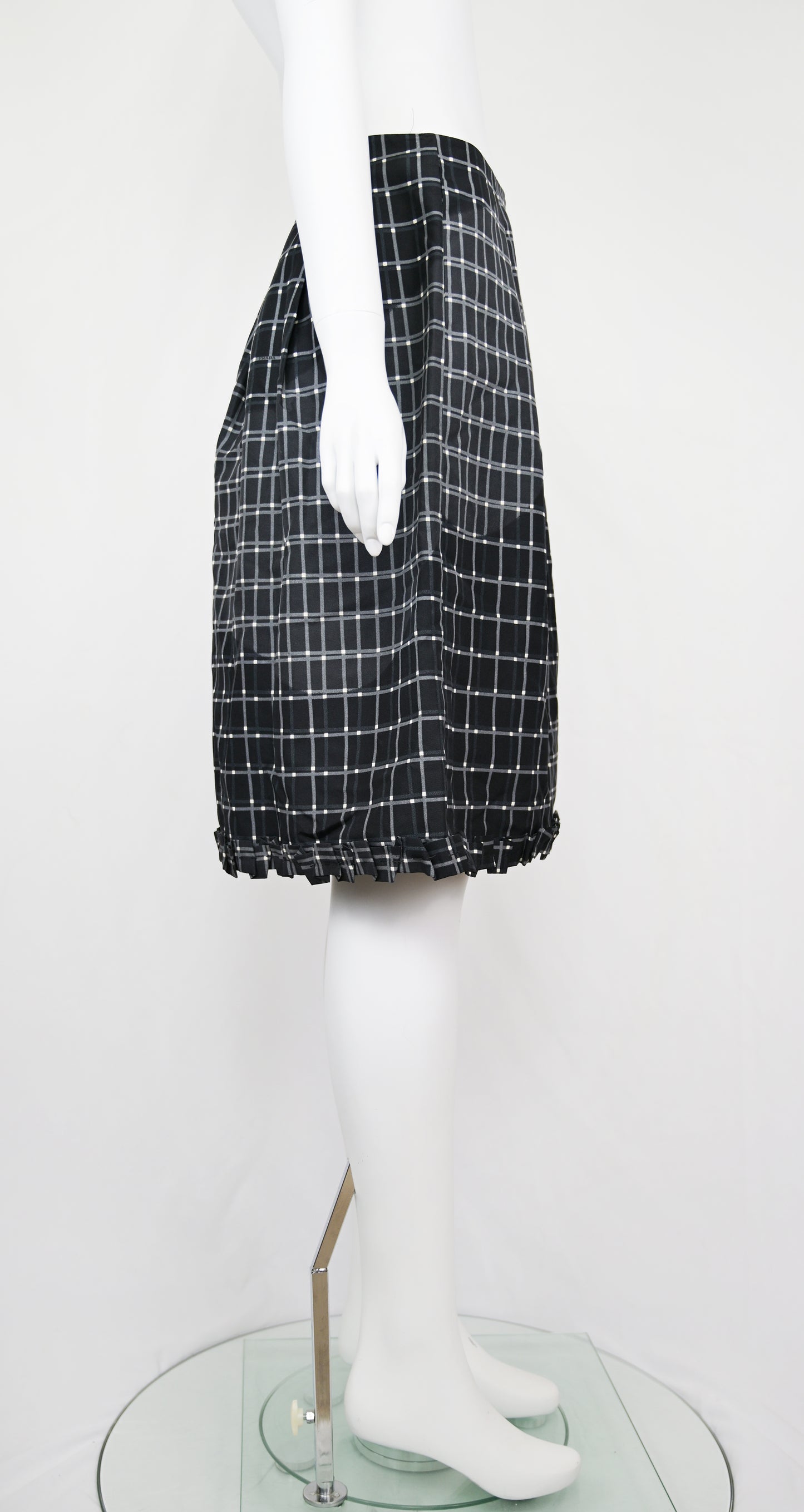 Prada SS 1999 Gradient Checked Silk Skirt