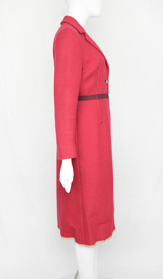 Prada FW 2000 Red Wool Coat