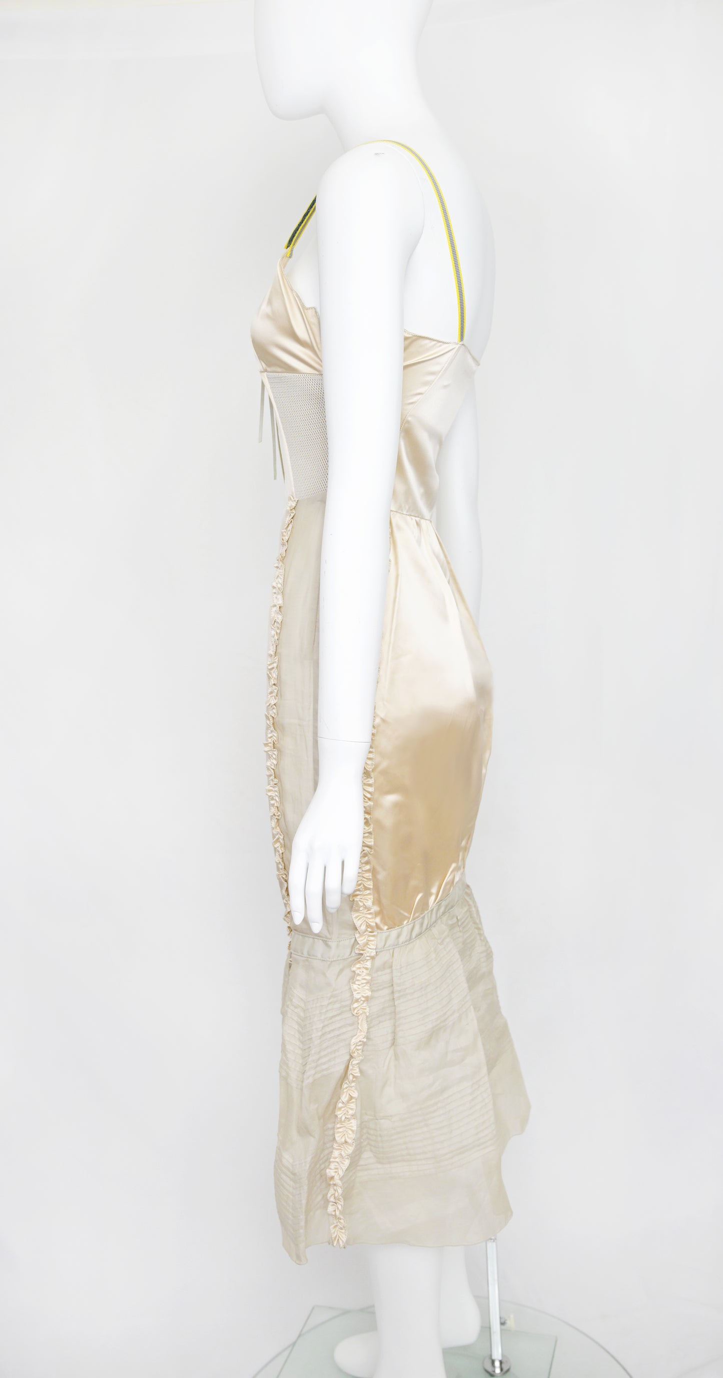 MIU MIU FW 1999 Silk Dress w Neoprene Tech Accents