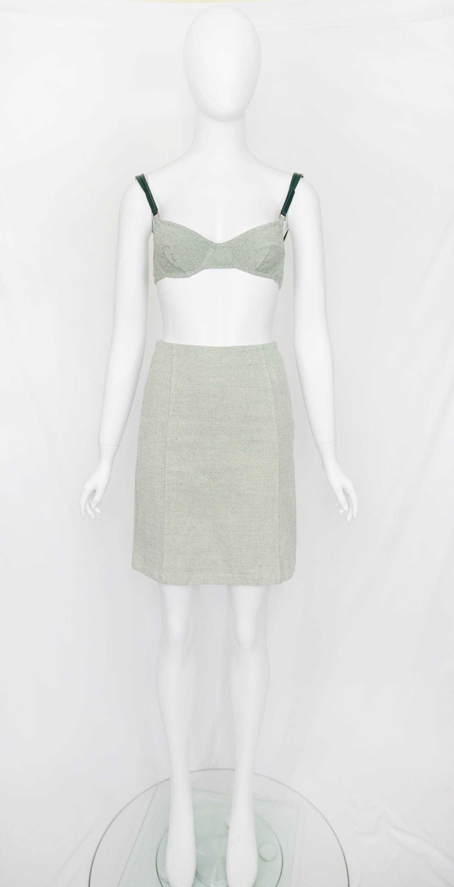 Prada SS 1999 canvas bra and skirt set