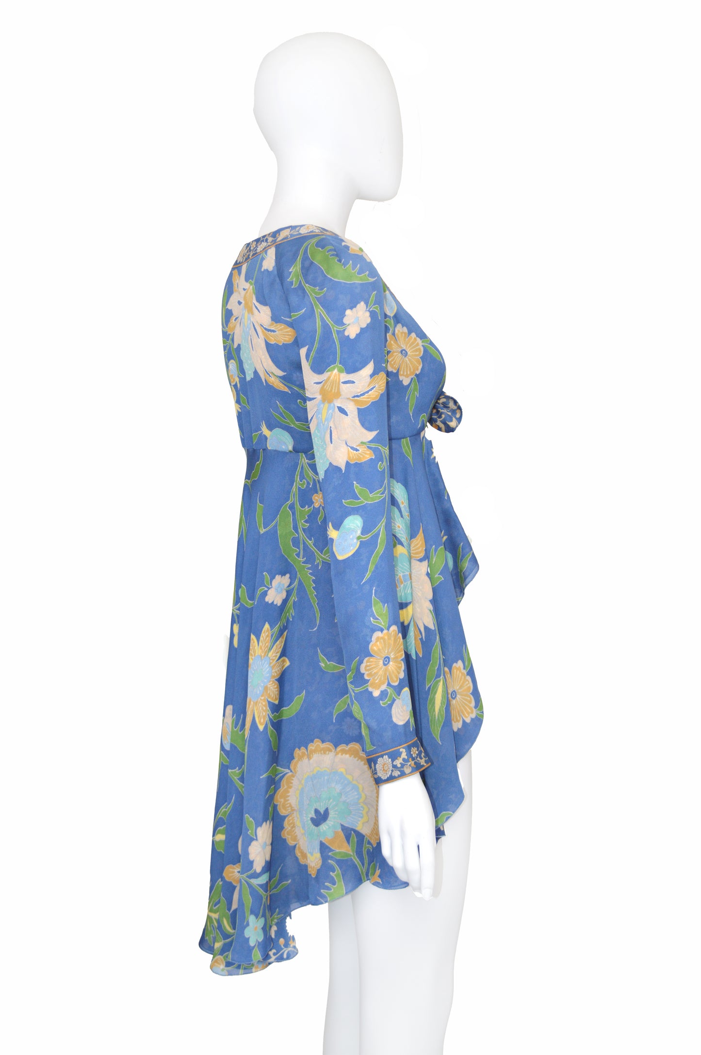 Valentino SS 2006 Floral Layered Silk Tie Blouse