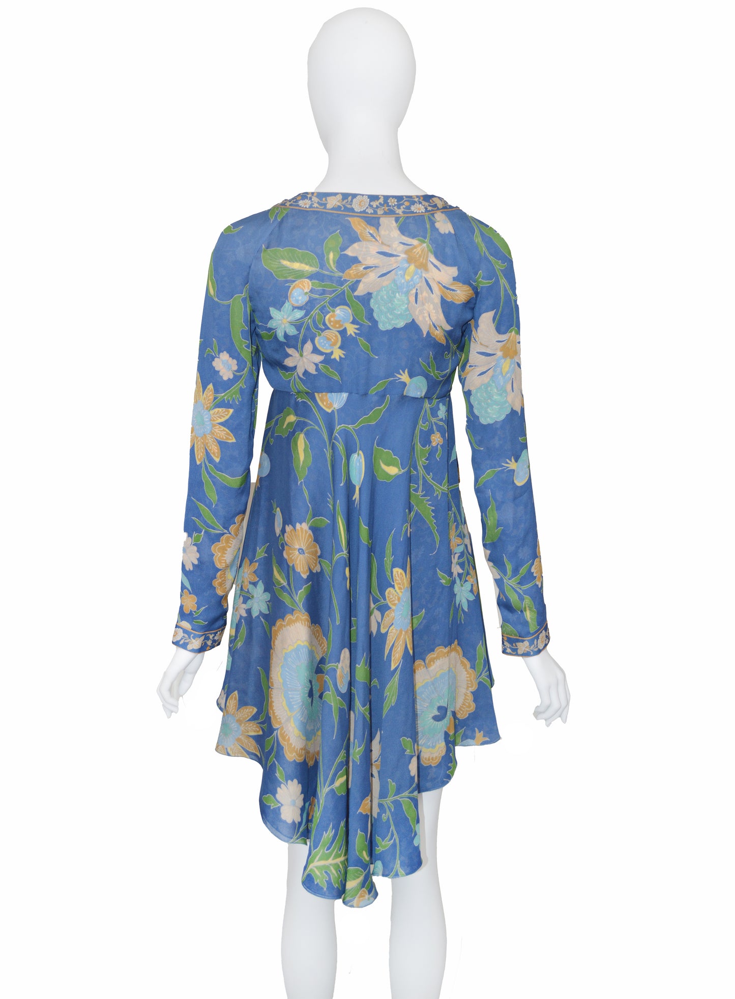 Valentino SS 2006 Floral Layered Silk Tie Blouse