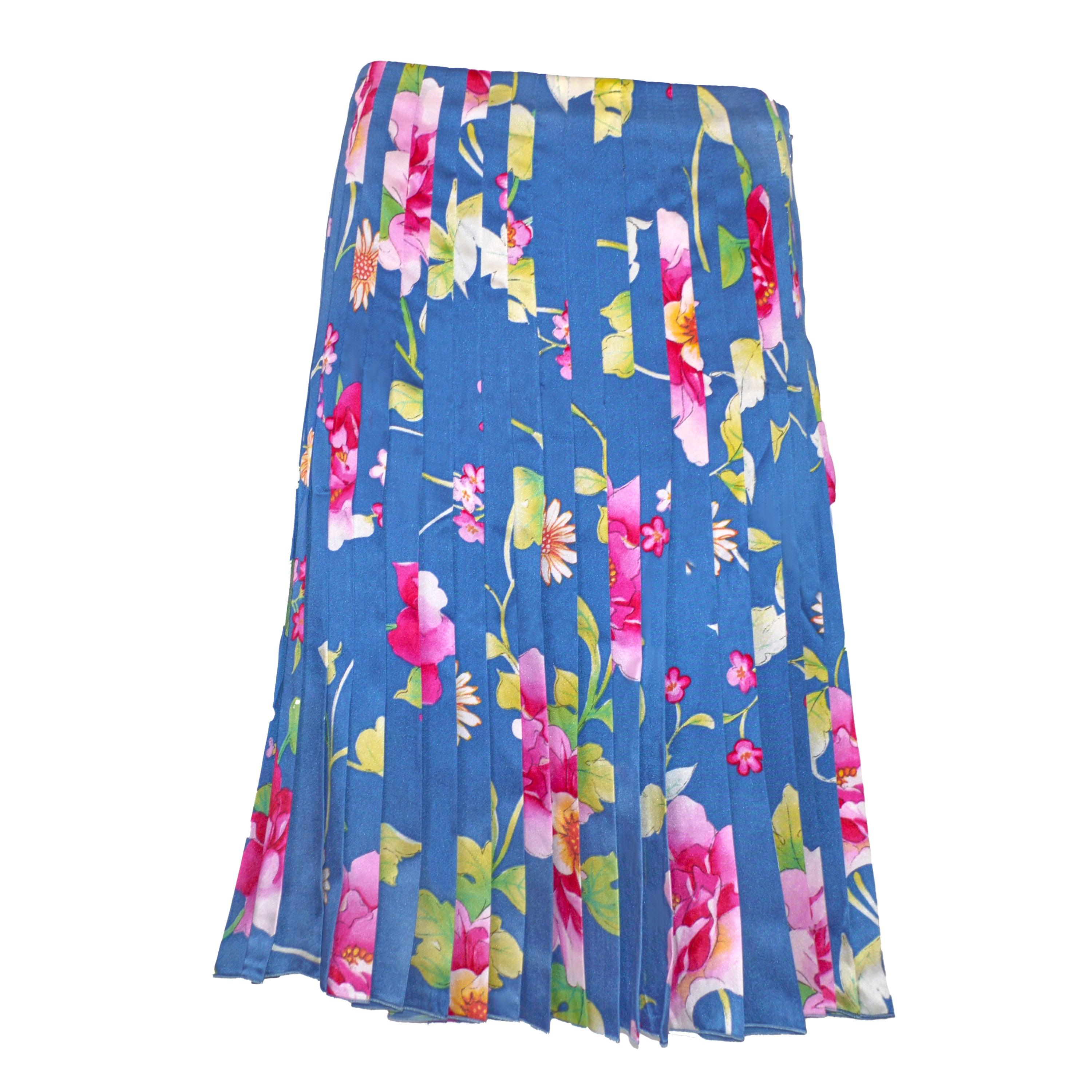 Valentino SS 2006 Floral Print Pleat Silk Skirt – Anteactus