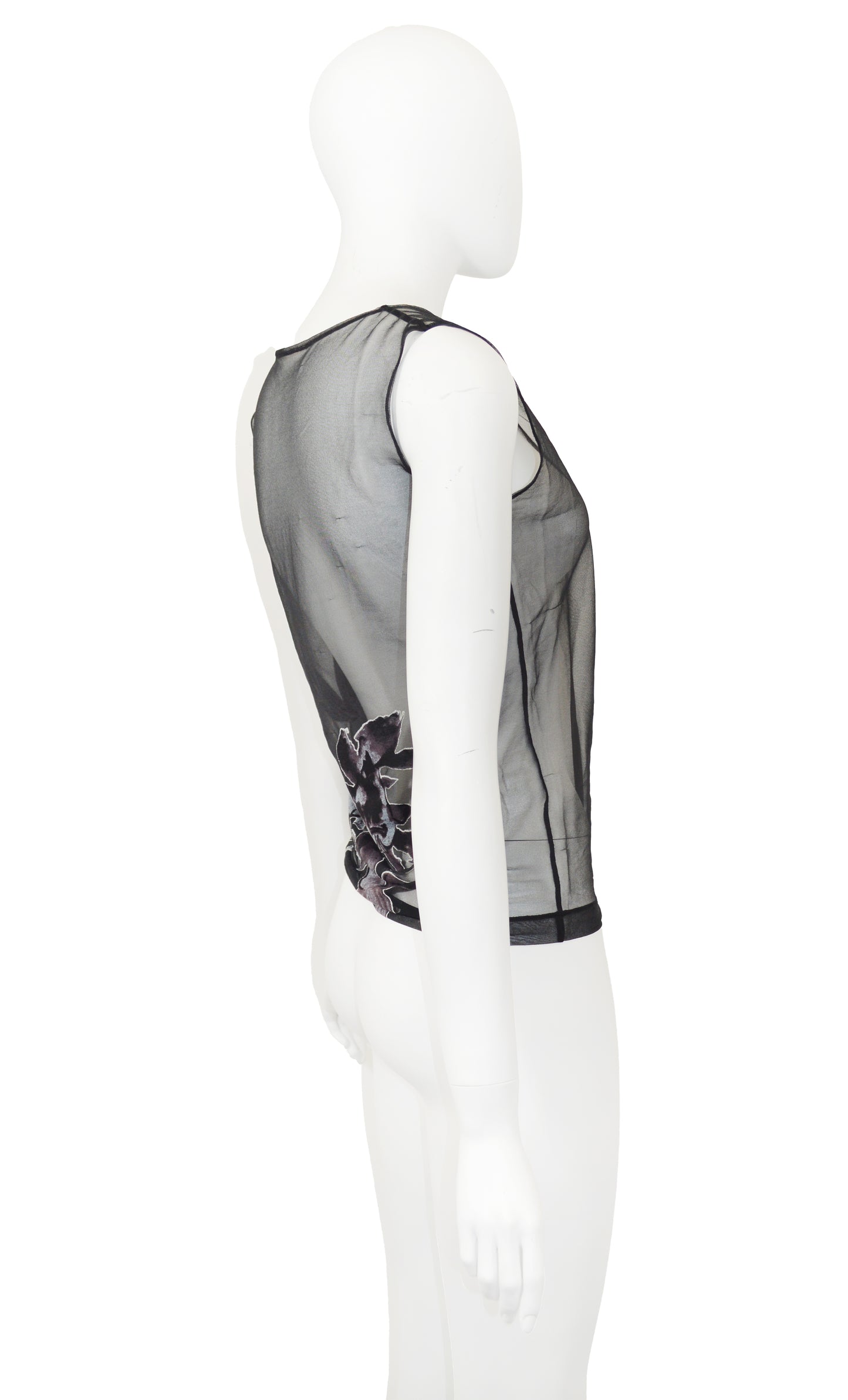 Yohji Yamamoto 2003 Sheer Printed Top