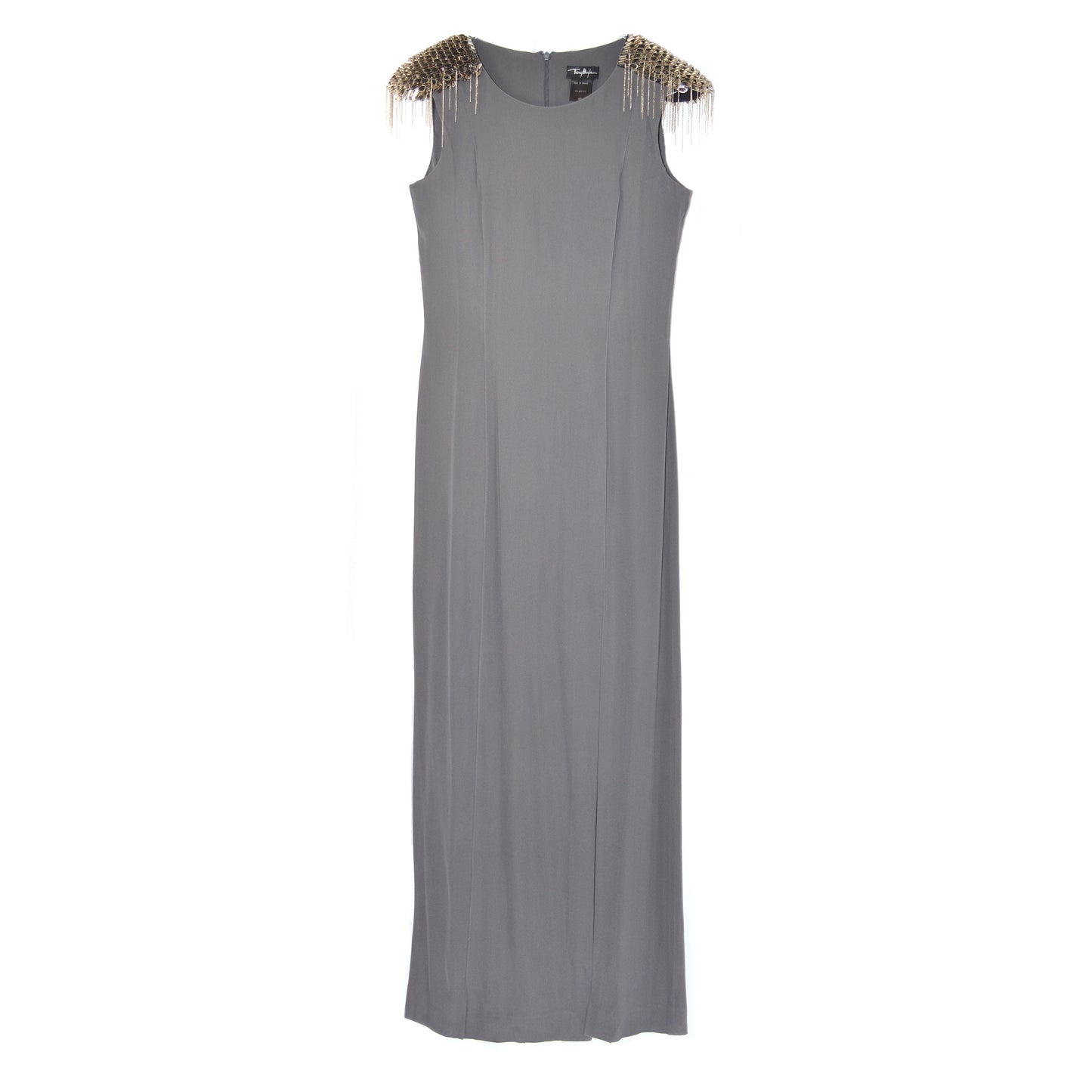 Thierry Mugler Dress with Metal Embellished Sleeves