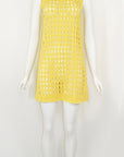 Hiroko Koshino Perforated Yellow Dress