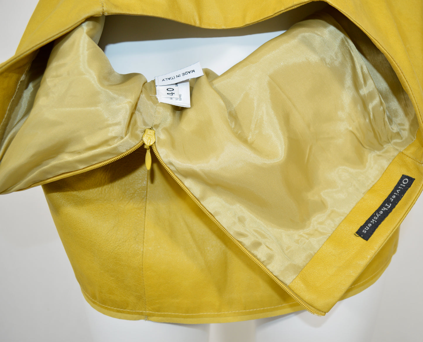 Olivier Theyskens SS 2001 leather mini skirt