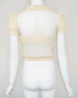BLUMARINE Lace Sheer Blouse w Puff Sleeves