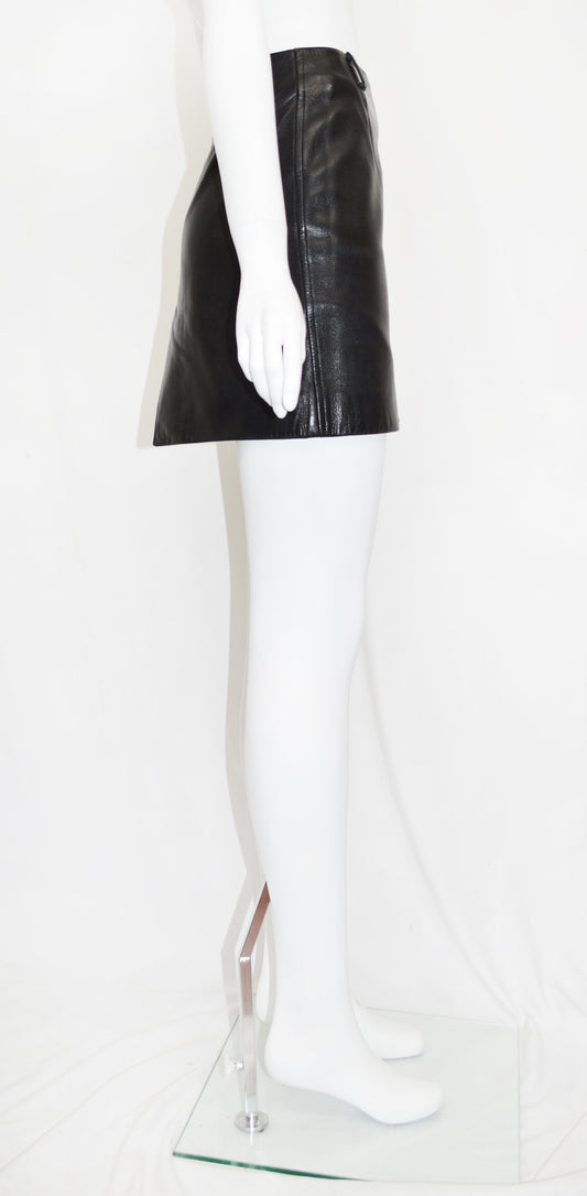 Prada 1990s Leather Mini Skirt