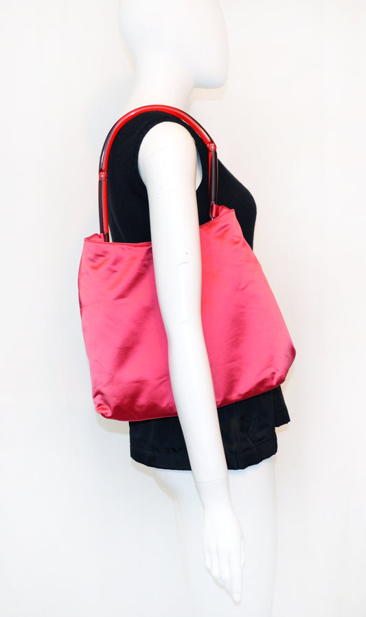 Prada 1998 Red Satin Bag