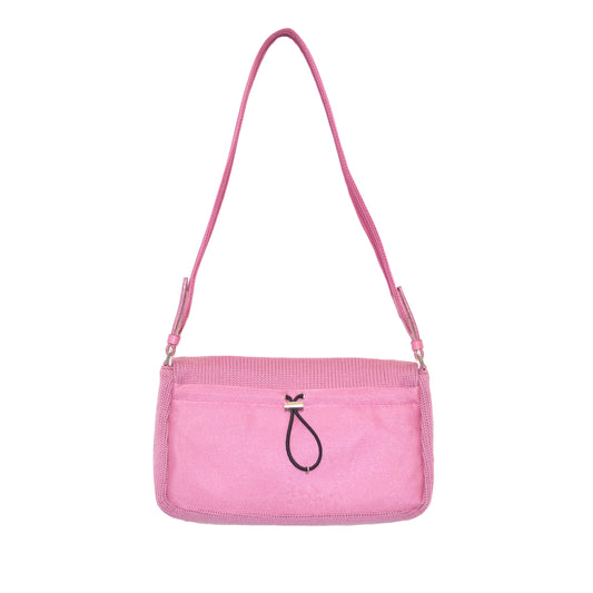 Prada FW 1999 Pink Wool Knit Bag w Neoprene Mesh