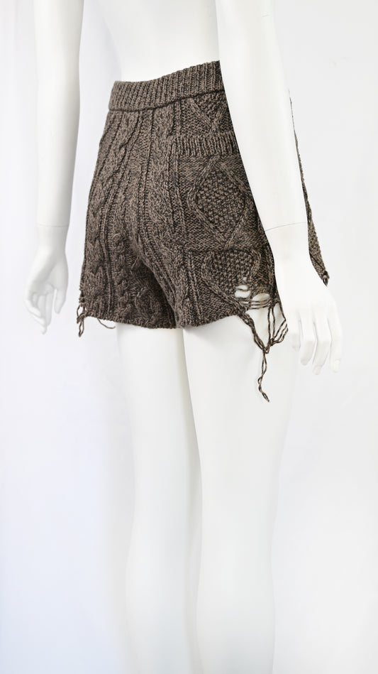 Mihara Yasuhiro Distressed Knit Shorts