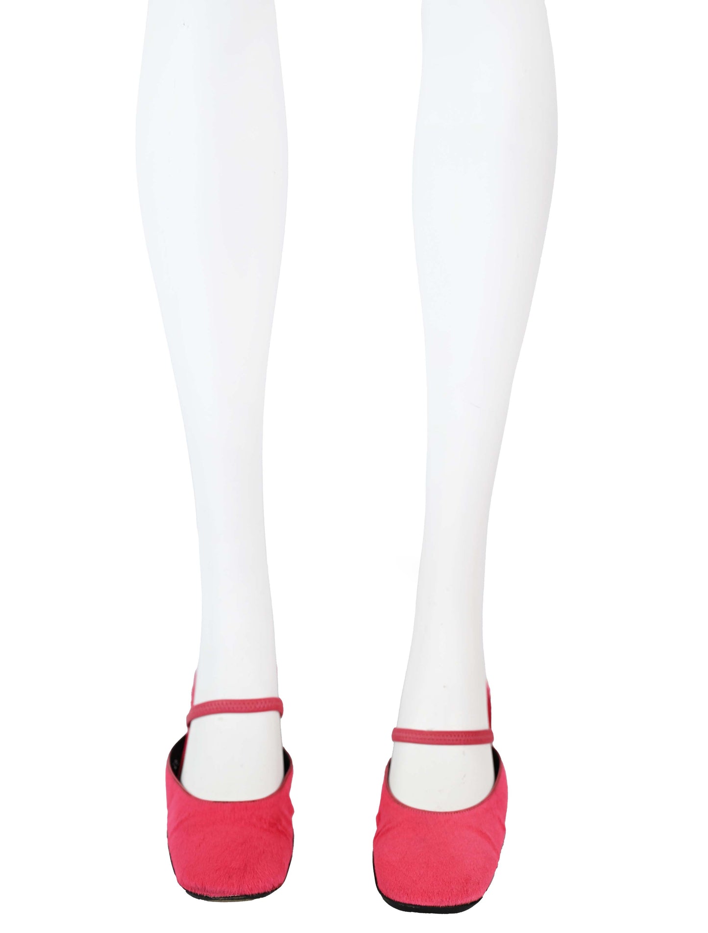 Martine Sitbon Red Calf Hair Slippers