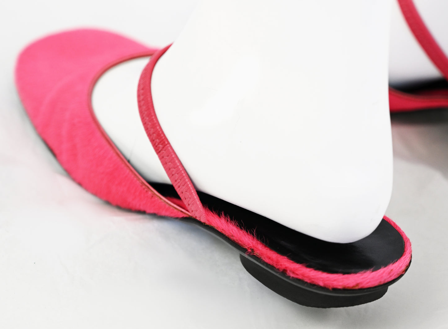 Martine Sitbon Red Calf Hair Slippers