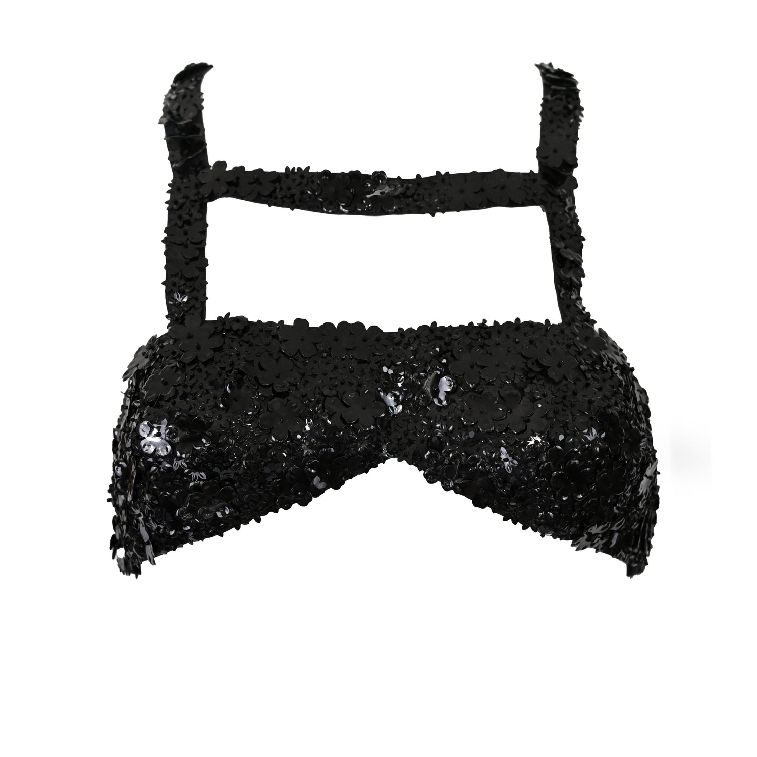 Prada FW 1992 Flower Paillette Embellished Harness Bra