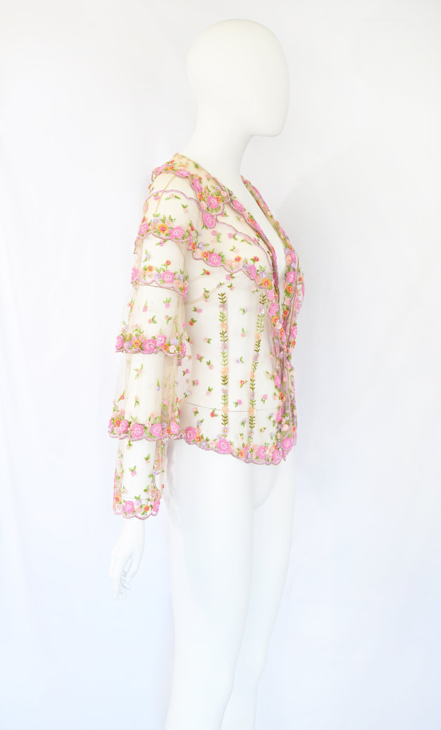 Valentinoo SS 2005 Embellished Tulle Blouse ( Reserved)