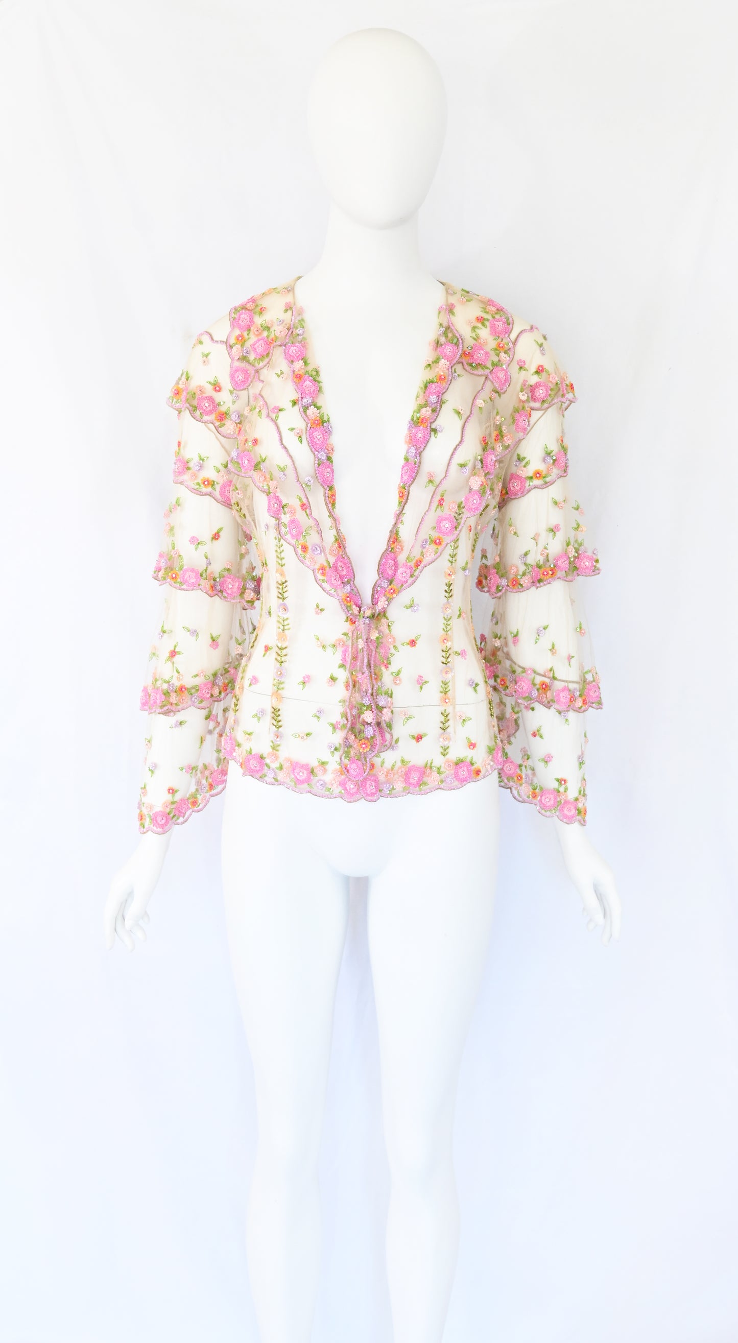 Valentinoo SS 2005 Embellished Tulle Blouse ( Reserved)