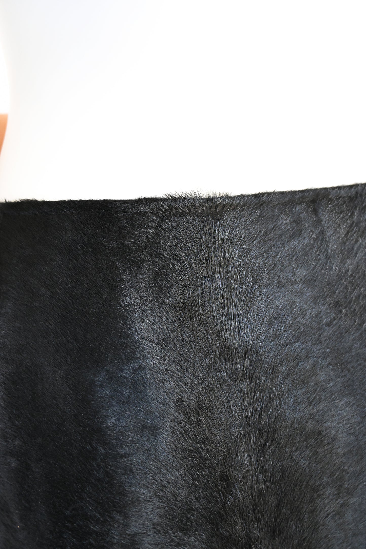 Oscar de la Renta FW 2000 Embellished Calf Hair Skirt