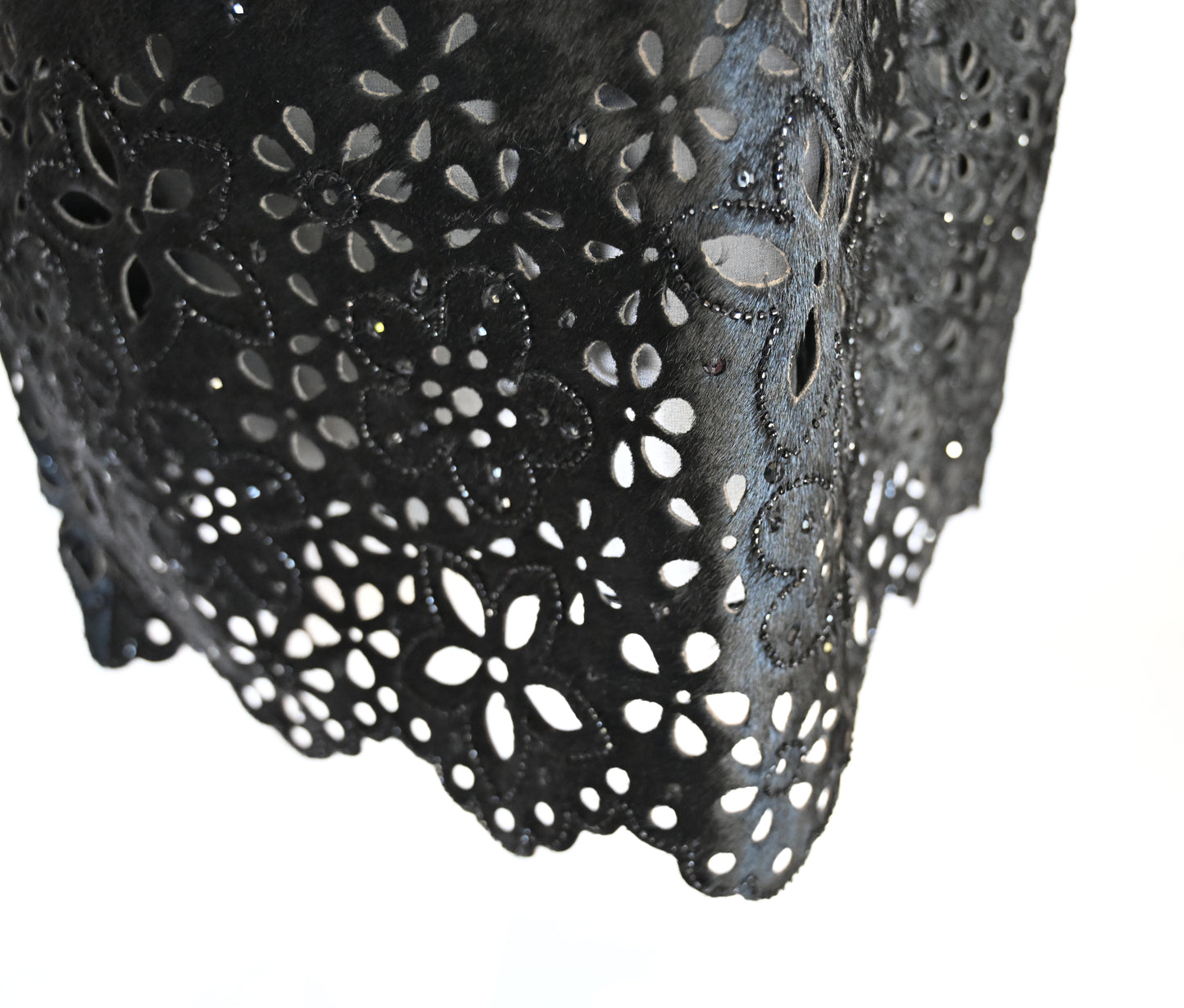 Oscar de la Renta FW 2000 Embellished Calf Hair Skirt