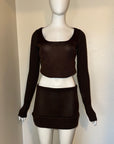 Miu Miu FW 1999 Brown Mesh Skirt Set ( Rental )