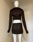 Miu Miu FW 1999 Brown Mesh Skirt Set ( Rental )