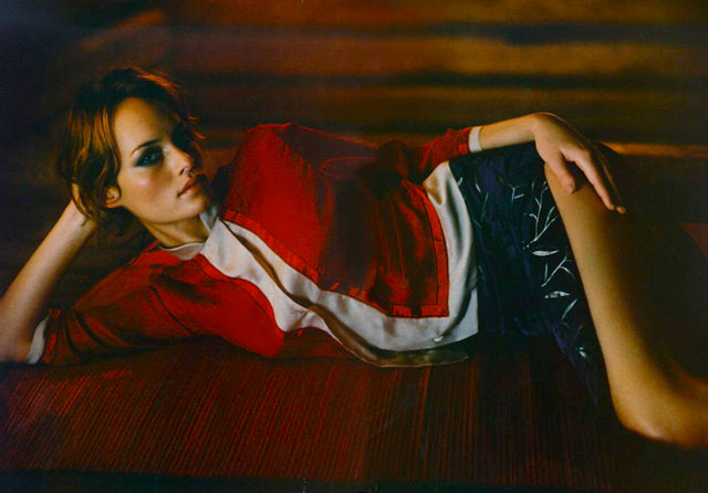 Prada SS 1997 Leaf Print Silk Skirt