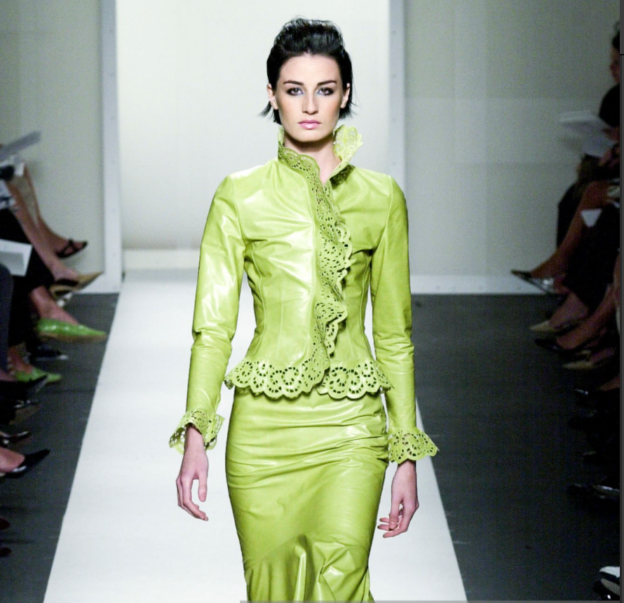 Oscar de la Renta Leather Skirt Set