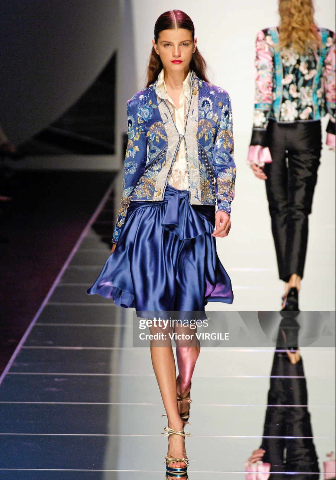 Valentino SS 2006 Floral Embellished Silk Blouse