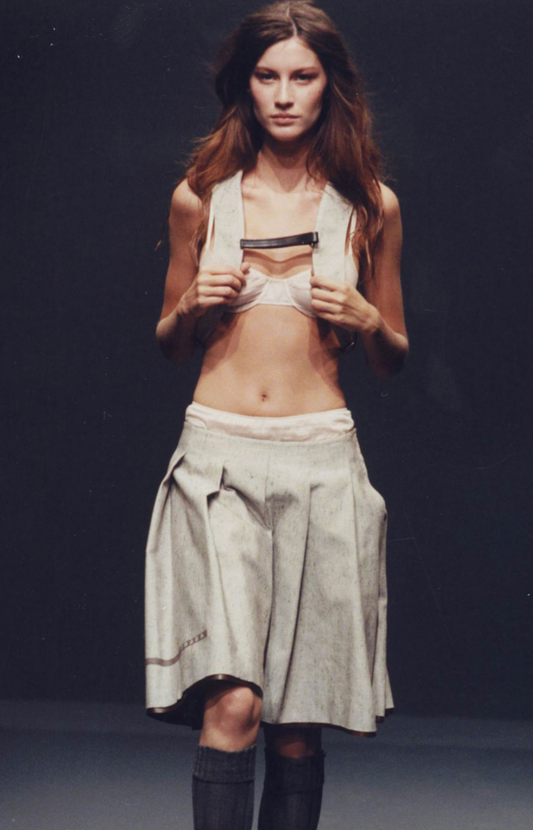 Prada SS 1999 canvas bra and skirt set