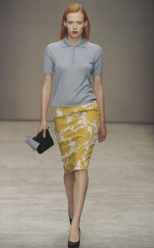 Prada SS 2001 Viscose Botanical Print Skirt