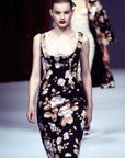 Dolce & Gabbana FW 1997 Embossed Mini Dress with Floral Print
