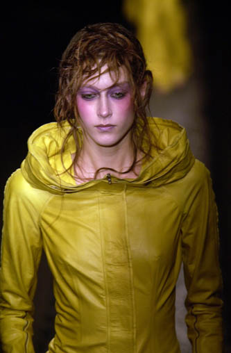 Olivier Theyskens SS 2001 leather mini skirt