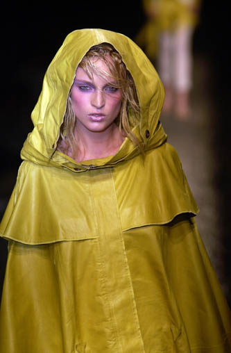 Olivier Theyskens SS 2001 leather mini skirt