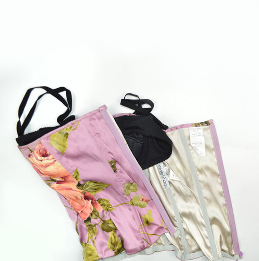 DOLCE & GABBANA FLORAL SILK BUSTIER