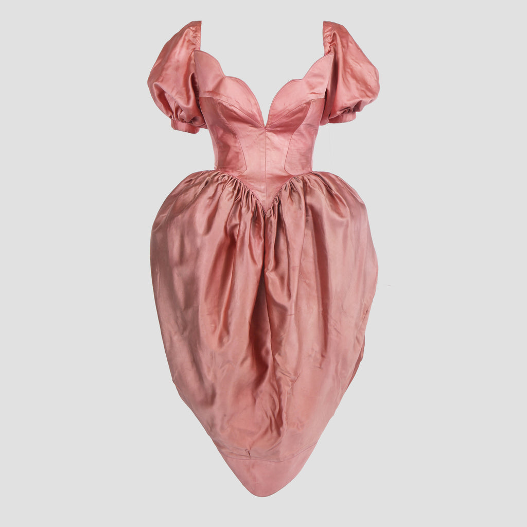 Thierry Mugler 1982 Sculptural Pink Satin Dress