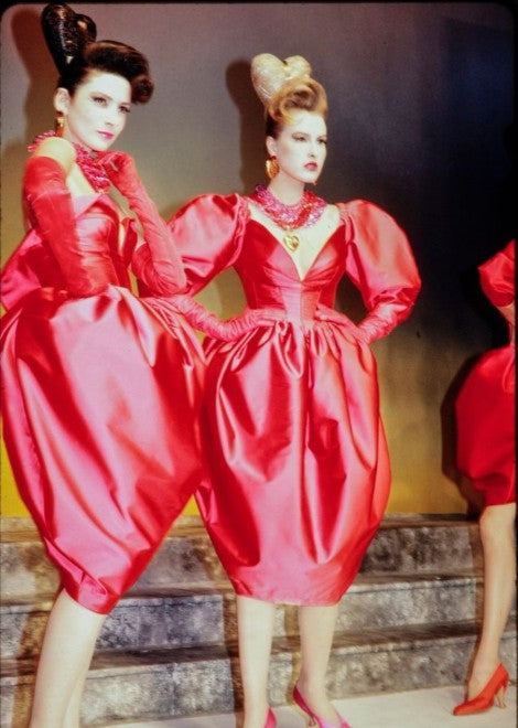 Thierry Mugler 1982 Sculptural Pink Satin Dress