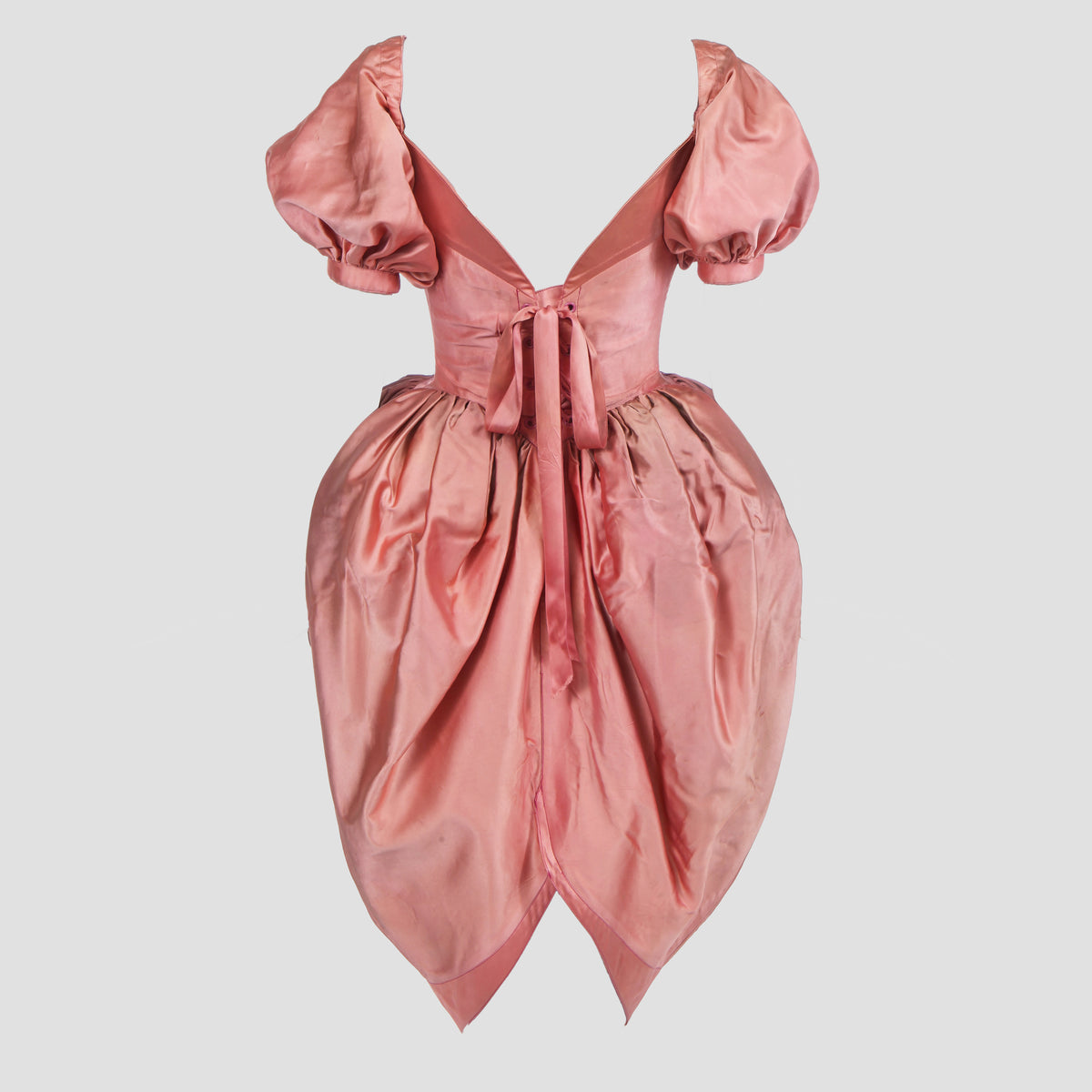 Thierry Mugler 1982 Sculptural Pink Satin Dress