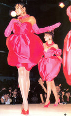 Thierry Mugler 1982 Sculptural Pink Satin Dress