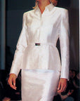 Prada SS 1995 Silver Silk Skirt Suit