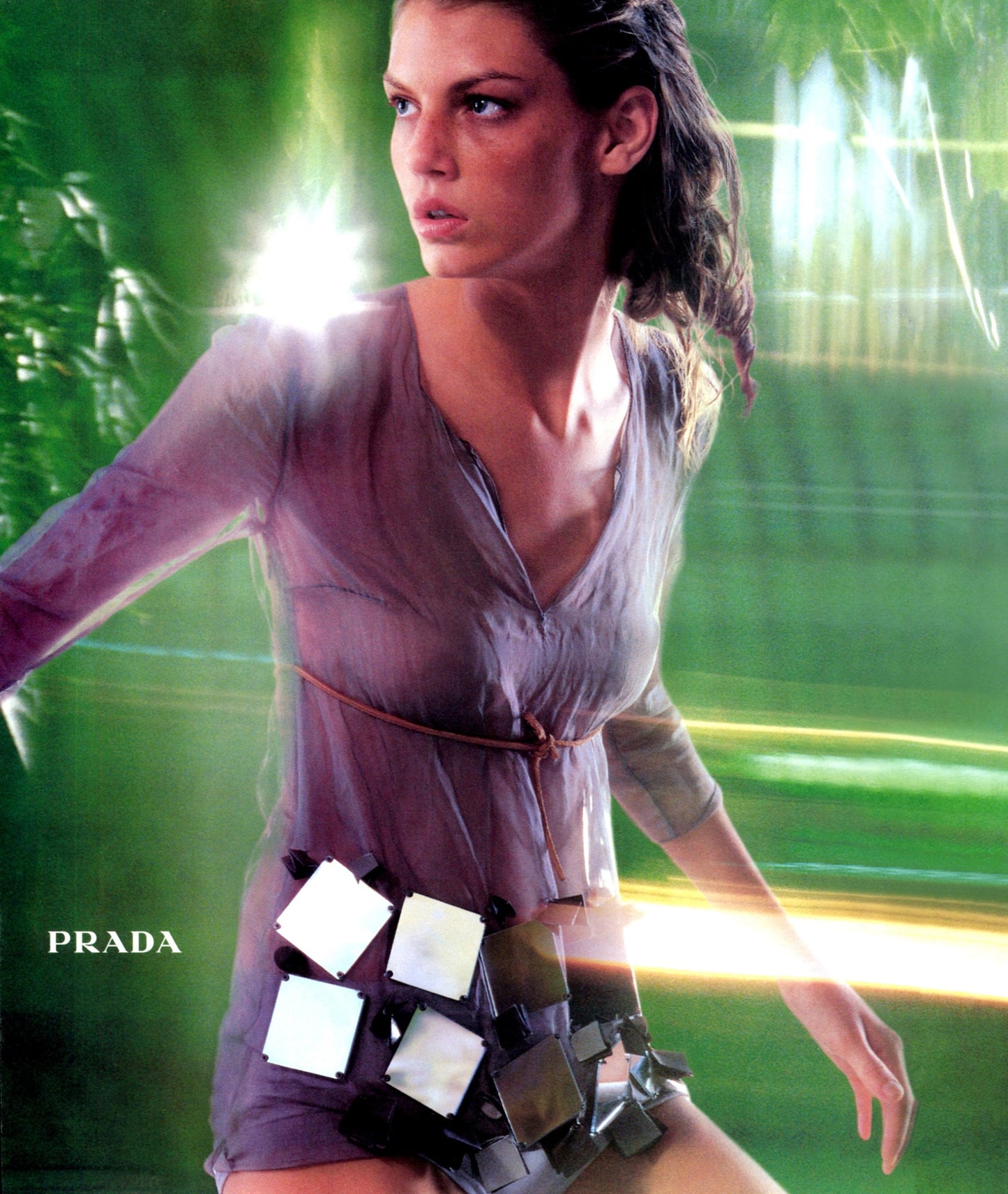 Prada SS 1999 Mirror Embellished Sheer Blouse