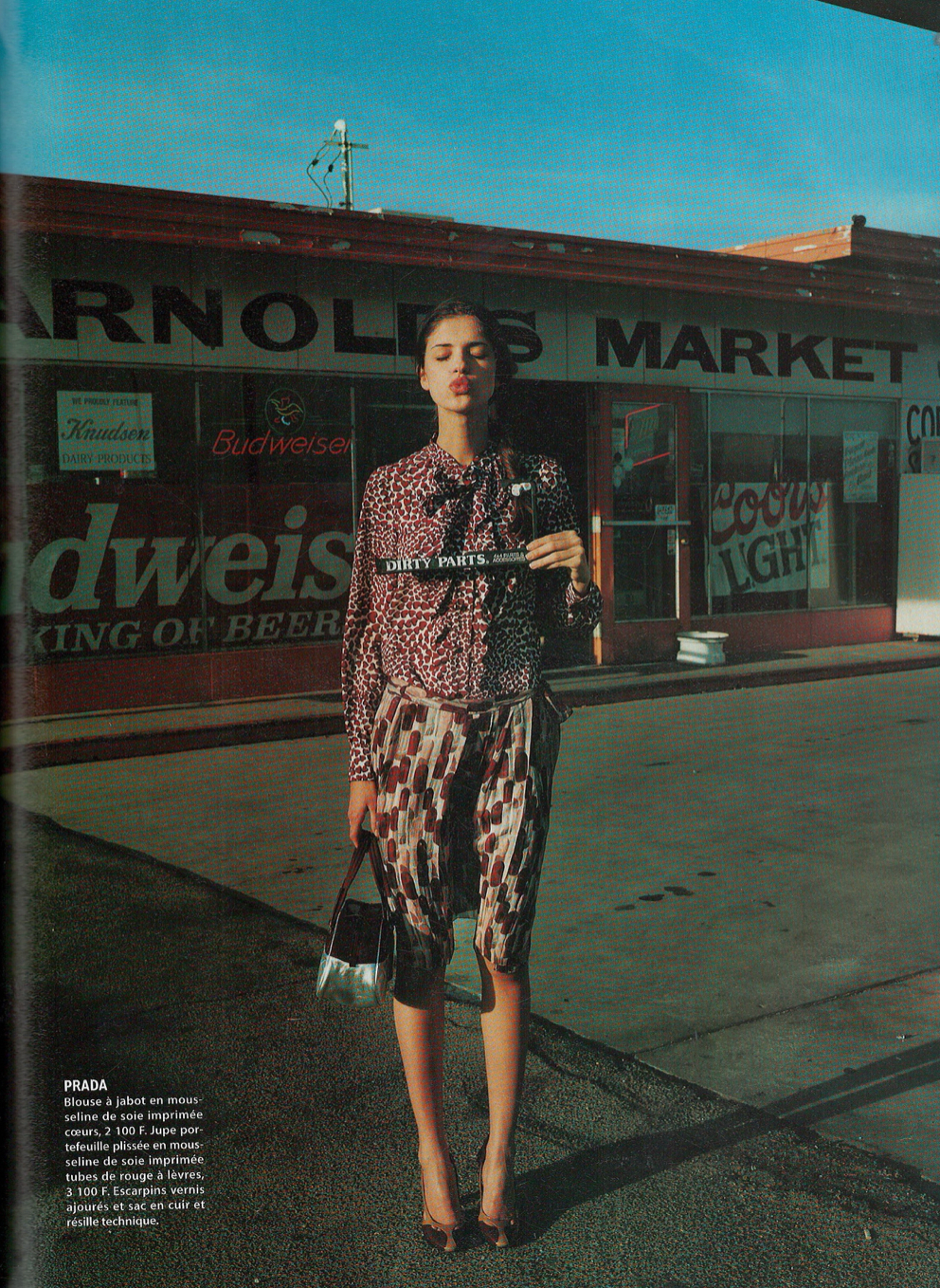Prada 2000 heart print blouse