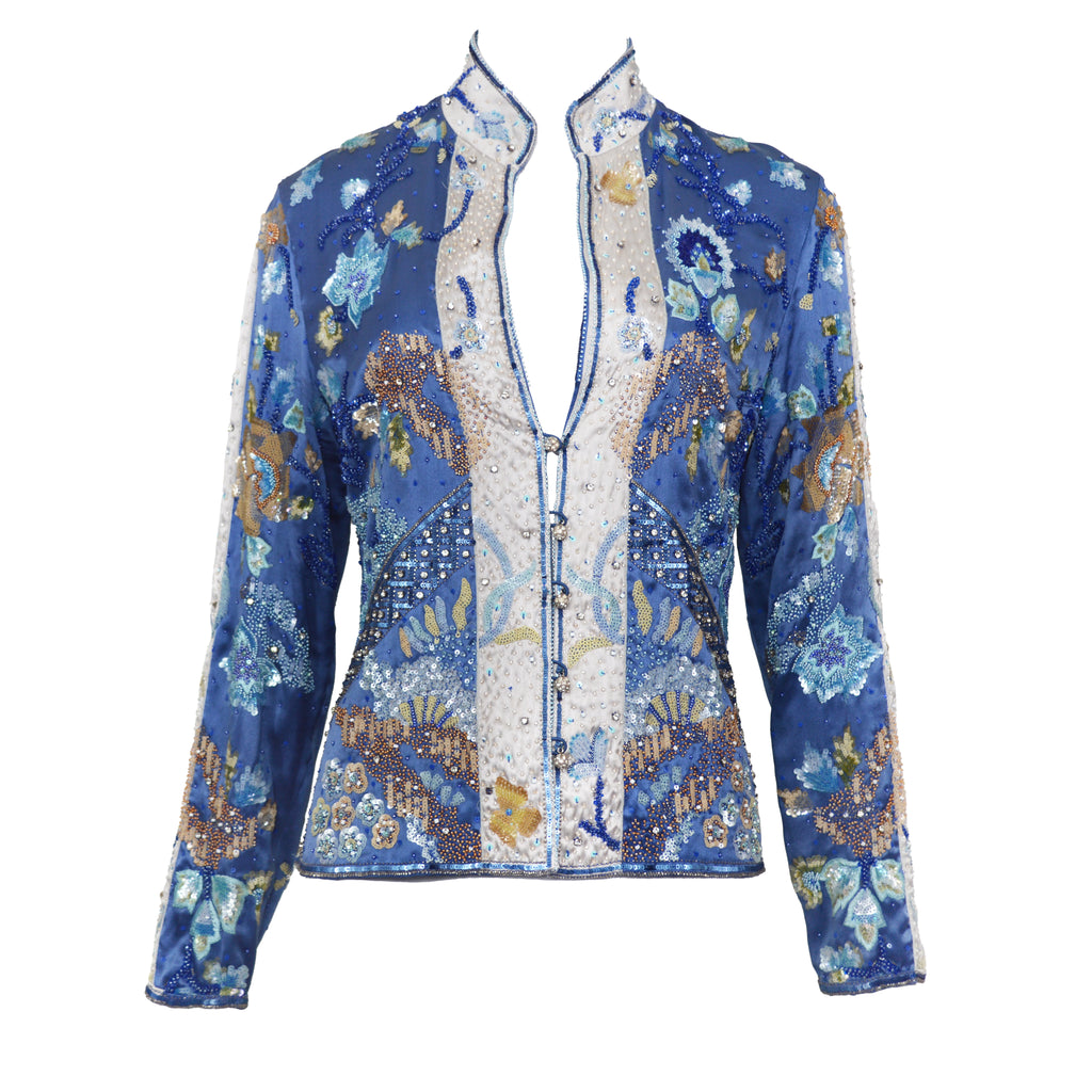Valentino SS 2006 Floral Embellished Silk Blouse
