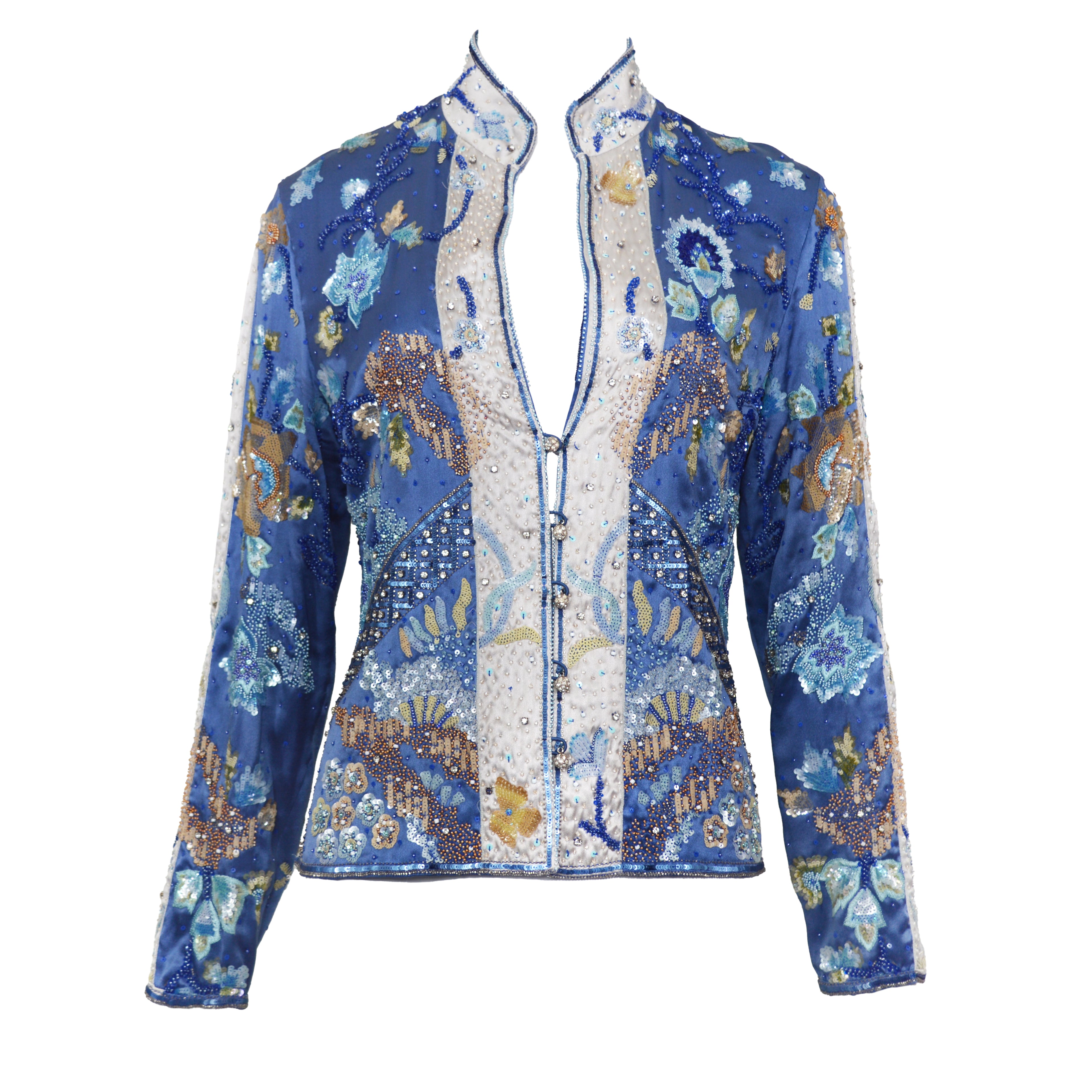 Valentino SS 2006 Floral Embellished Silk Blouse