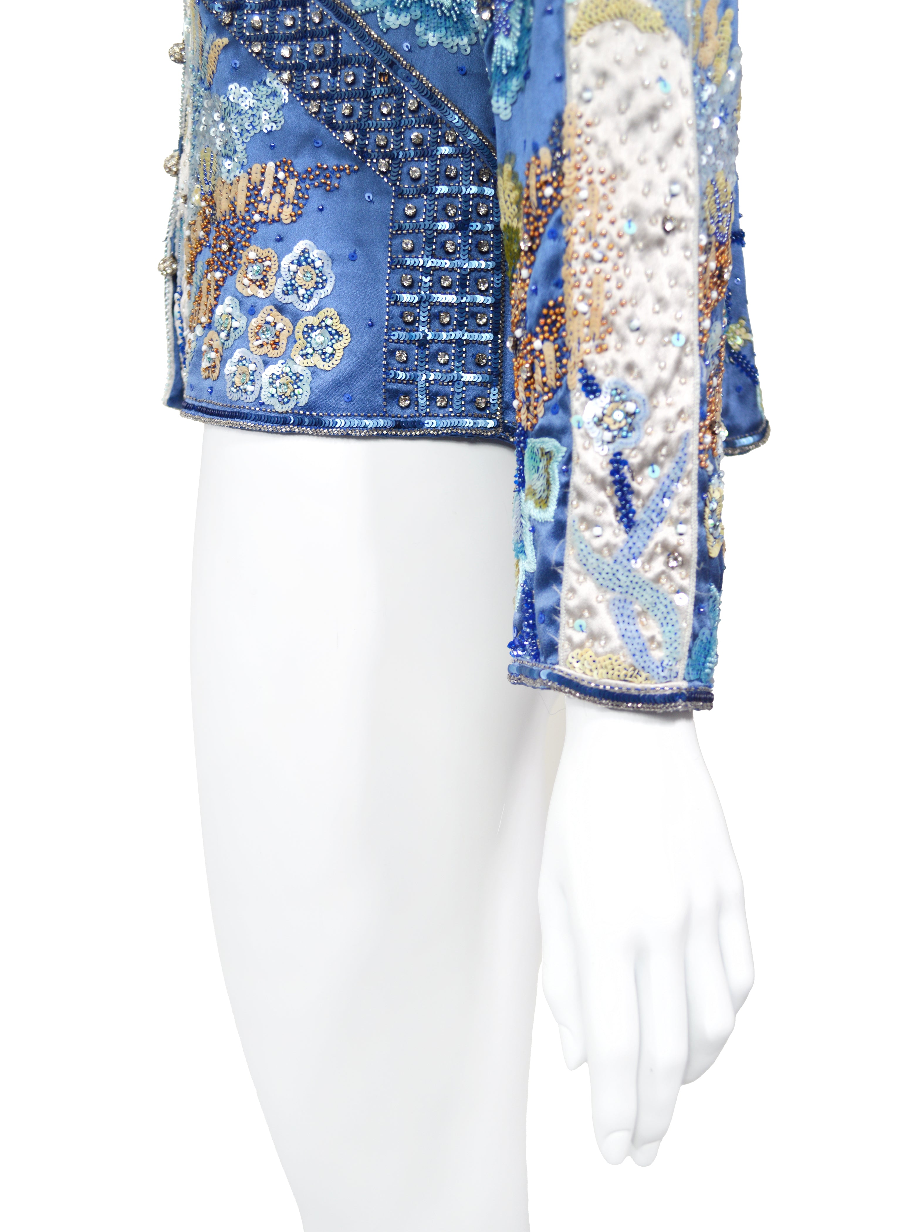 Valentino SS 2006 Floral Embellished Silk Blouse