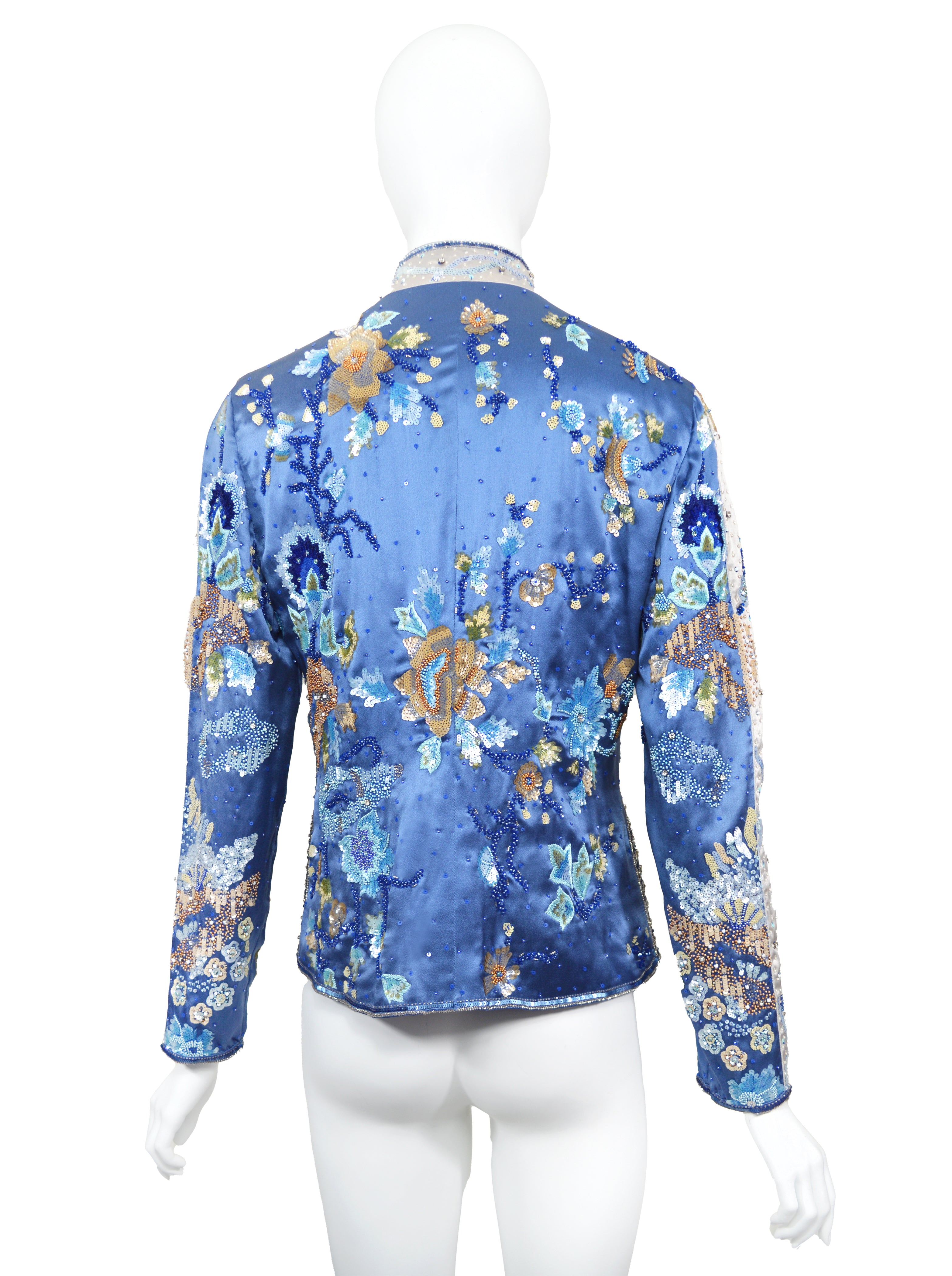 Valentino SS 2006 Floral Embellished Silk Blouse
